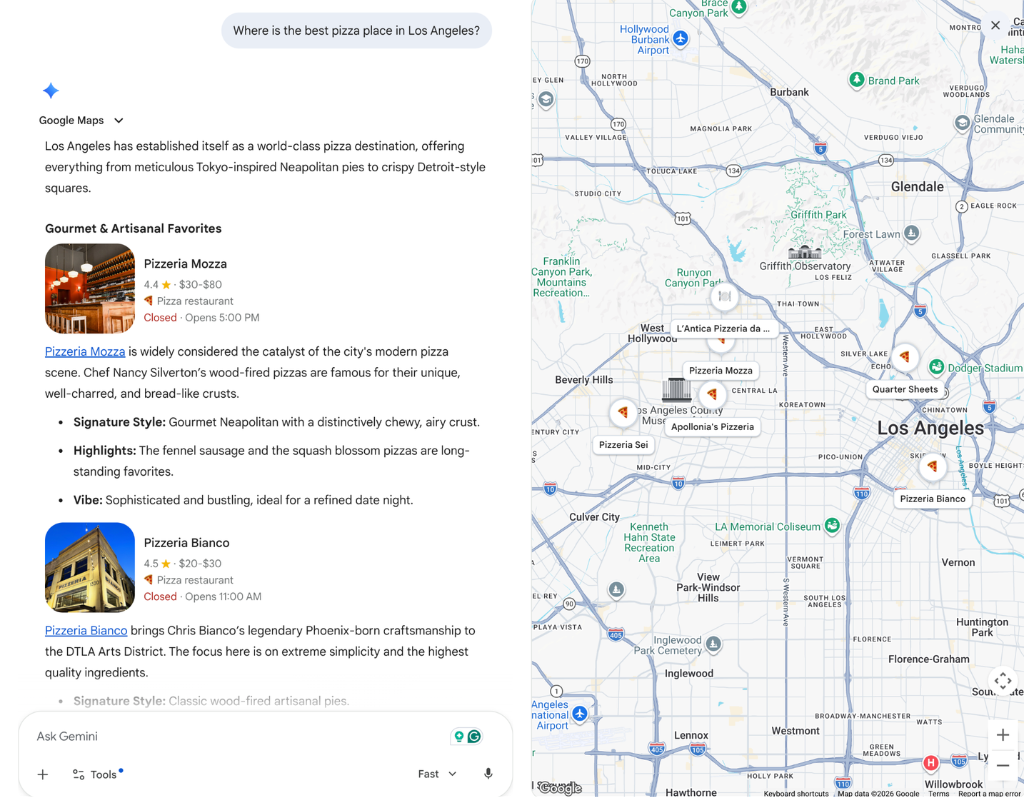 Example of AI local SEO