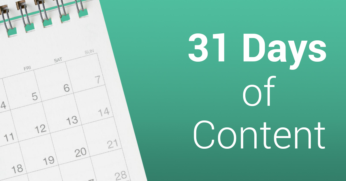 31 days of content ideas