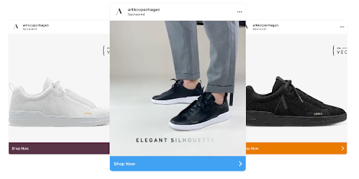 Advertising on social media example involving a carousel ad on Instagram