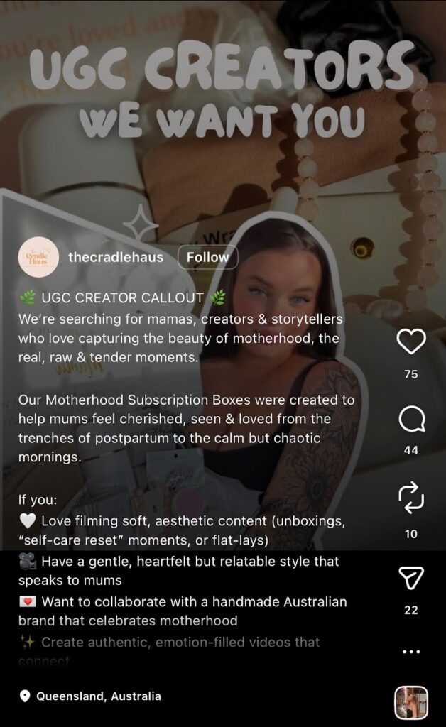 Example of asking for UGC