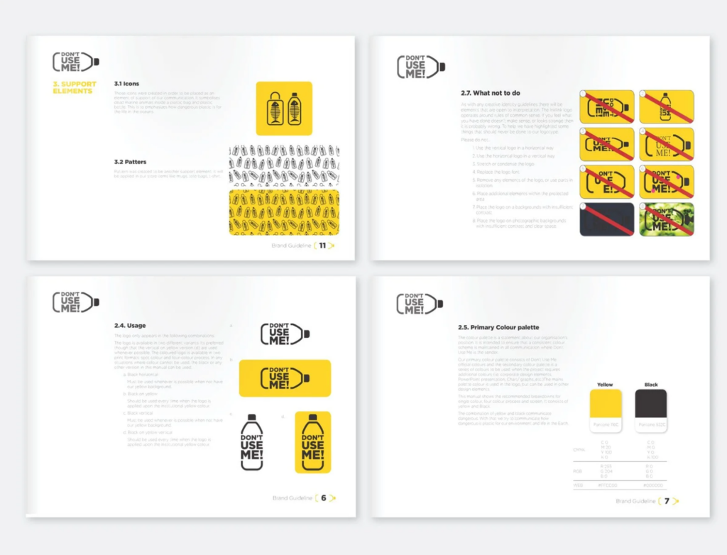 Example of documented visual and verbal guidelines