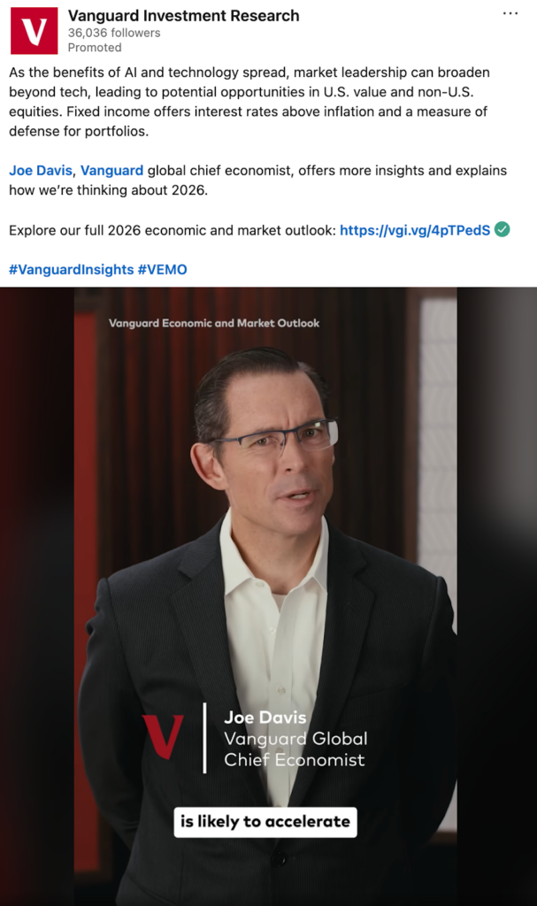 A Vanguard employee posting expert insights