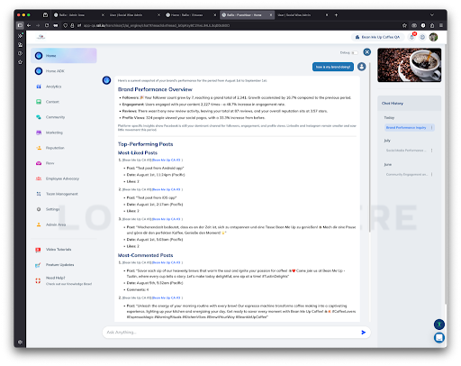 An example of Rallio’s AI assistant