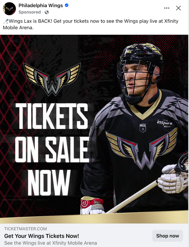 Example of a promotional social media post